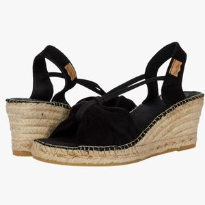 Toni Pons Sandy Espadrille Wedge size 9 (40eu) black suede